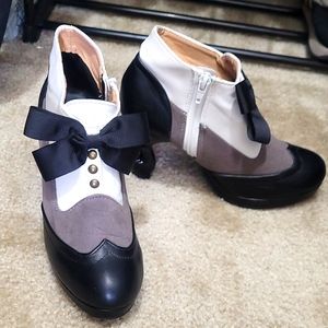 Black & White Tie Booties